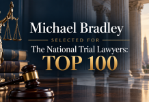 Michael Bradley Selected for The National Trial Lawyers: Top 100 Skilled plea negotiations
